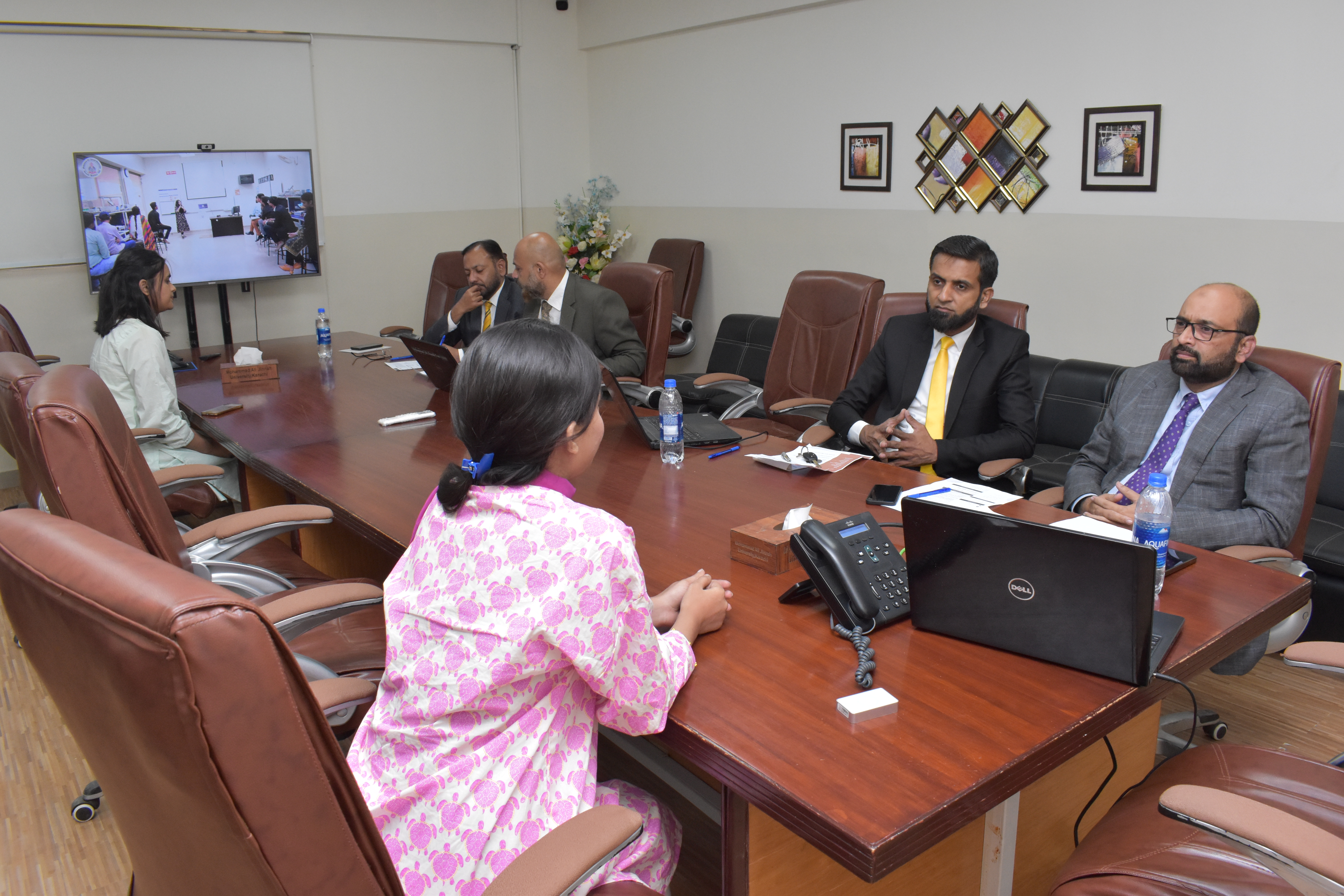 Students connecting with employers